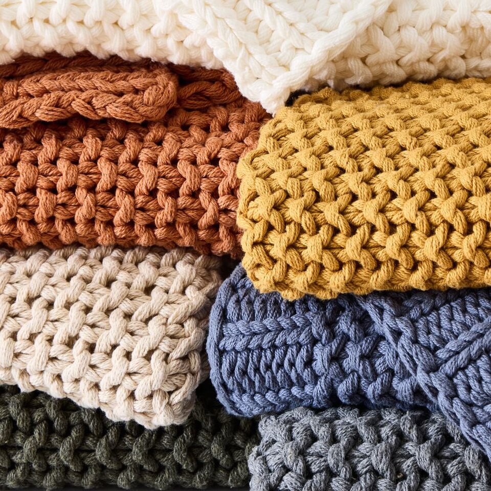Chunky Cotton Knit Throw West Elm Australia